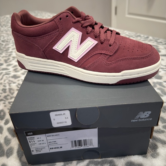 New Balance Shoes - New Balance Burgundy Sneakers with White Highlights